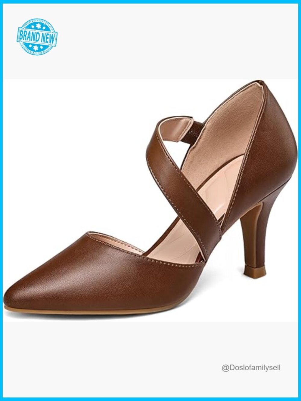 Womens Pointed Toe Low Stiletto Heel Dress Pumps Shoes Wide Sizes Available